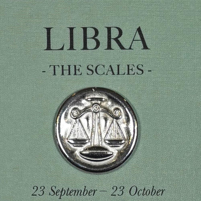 Libra The Scales (23 Sept - 23 Oct) - Zodiac Lucky Pocket Charm - Pewter Token - Compton & Clarke