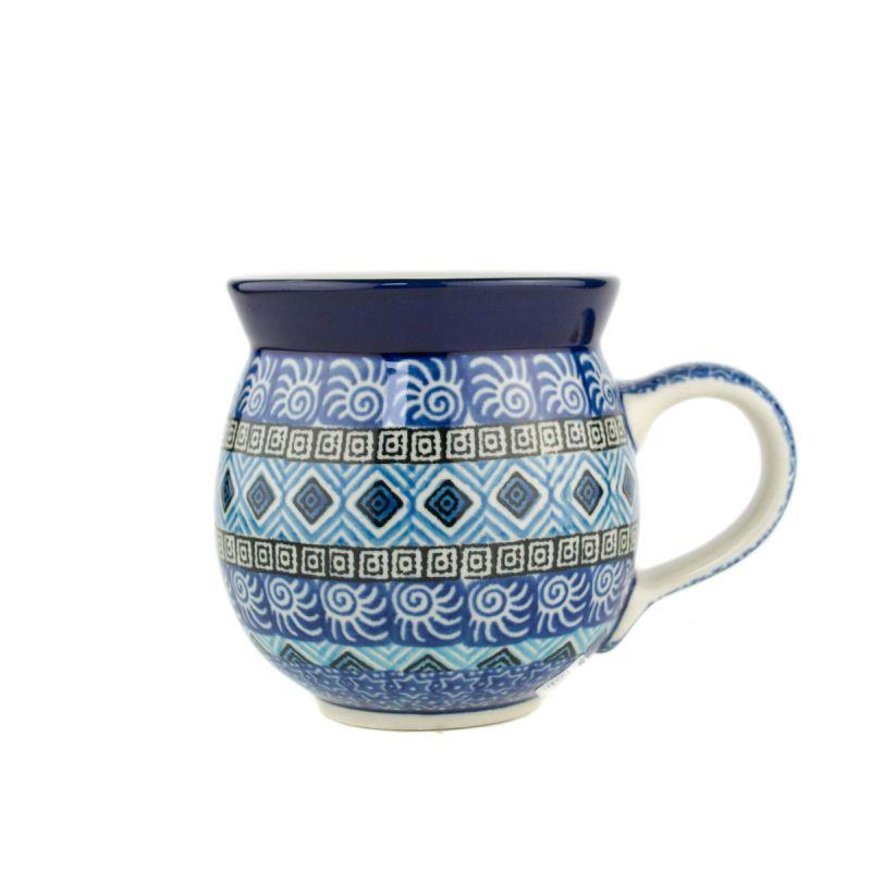 Medium Round Mug - Blue Mosaics - 350ml - 0070-1917X - Polish Pottery