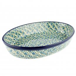 Oval Dish - Blue Berries - 31x21.5x6cms - 0297-1658X - Polish Pottery