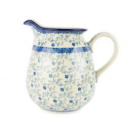 Water/Milk Jug - Tiny Blue Flowers - 1 Litre - 0078-1952X - Polish Pottery