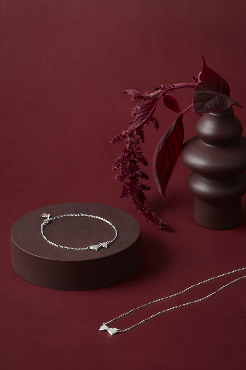 Connected Hearts Bracelet - Silver Plated - You Are Some Kind of Wonderful - Estella Bartlett