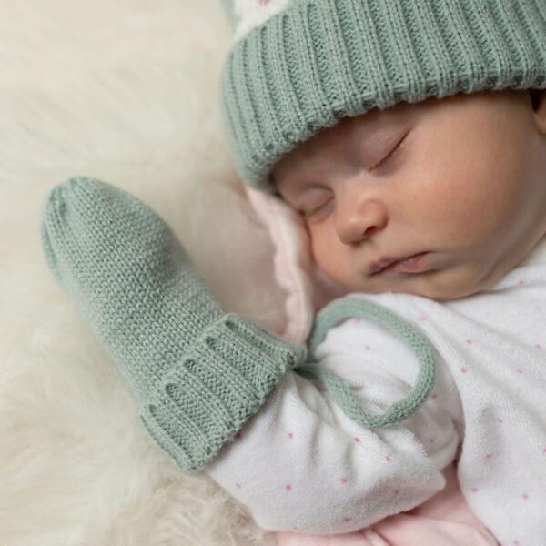 Baby Wooly Hat & Mittens Set - Flowers - 12-24 Months - Ziggle