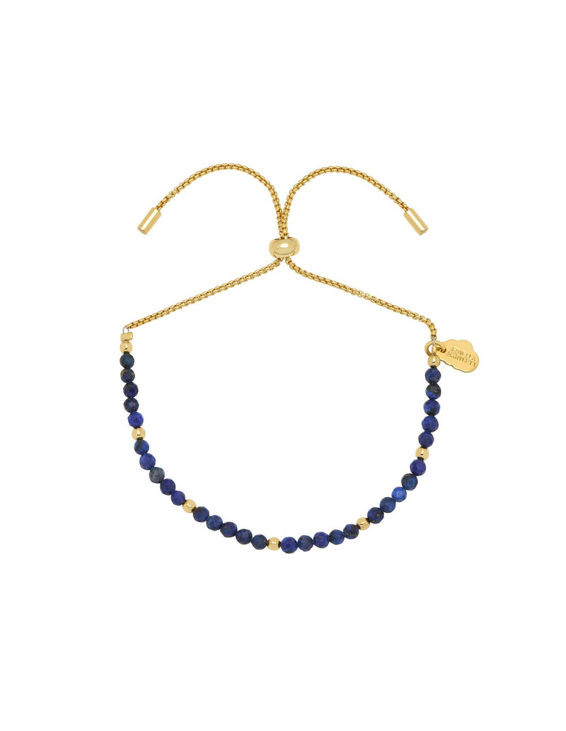 Amelia Faceted Gemstone Bracelet - Lapis Lazuli - Dark Blue & Gold Plated - Estella Bartlett