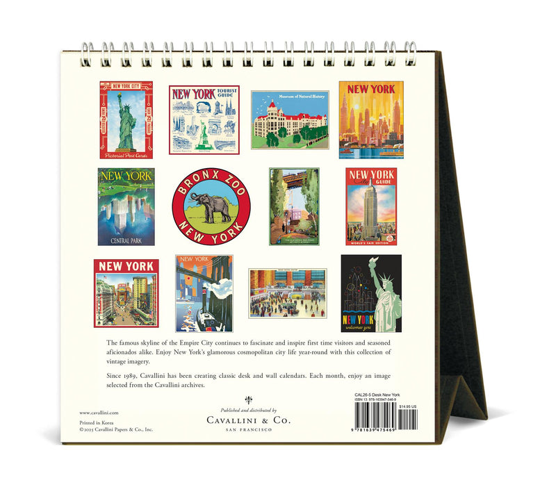 Cavallini - 2026 Desk Calendar - 6 x 6.5ins - New York City