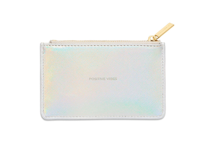 Card Purse - Rectangle - Iridescent/Positive Vibes - 12.5x7.5x0.5cms - Estella Bartlett