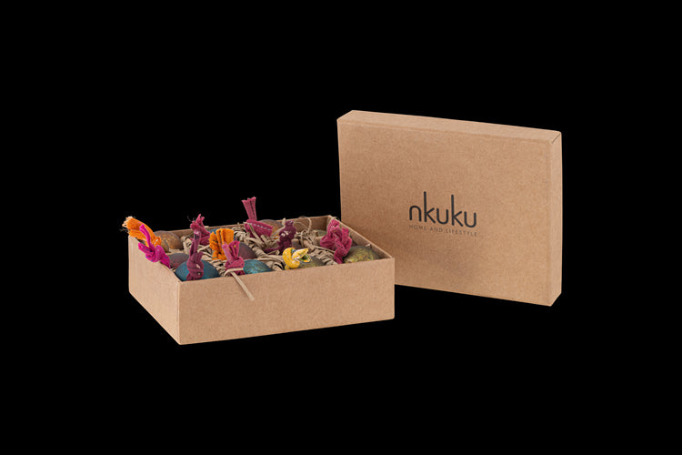 Oko Mini Baubles - Mixed Matt OB3401 - Set of 12 Mini 3x3cms - Nkuku