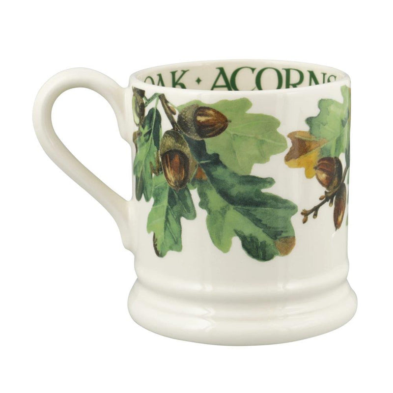 Emma Bridgewater - Half Pint Mug (300ml/1/2pt) - 9.3x8.2cms - Trees & Leaves - Oak & Acorn