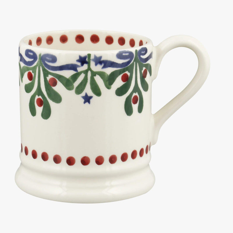 Emma Bridgewater - Half Pint Mug (300ml/1/2pt) - 9.3x8.2cms - Christmas Mistletoe