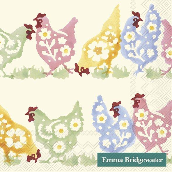 Emma Bridgewater - 20 x Cocktail Napkins/Serviettes - 25 x 25cms - Easter Spring Chickens & Polka Dots