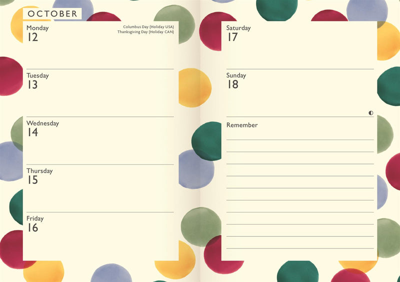 Emma Bridgewater - 2026 A6 Week To View Diary - Big Polka Dots