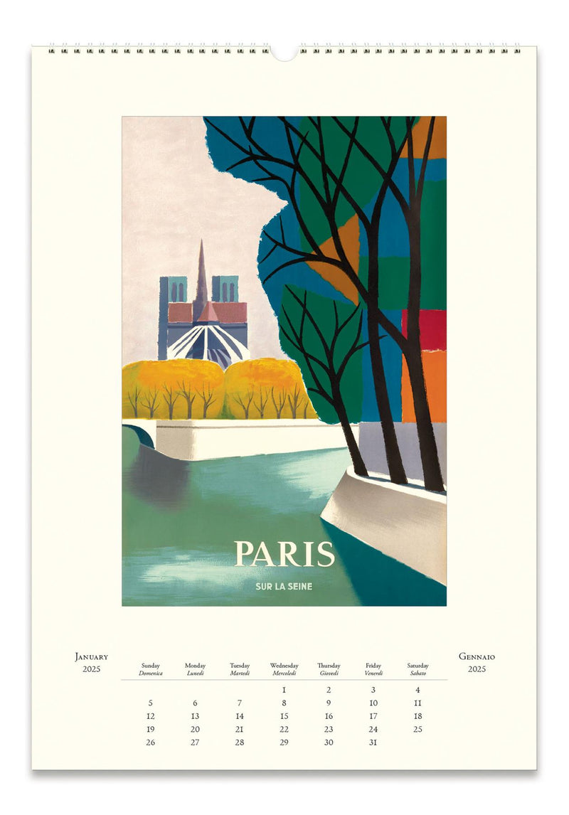 Cavallini - 2025 Wall Calendar - 13 x 19ins - Paris