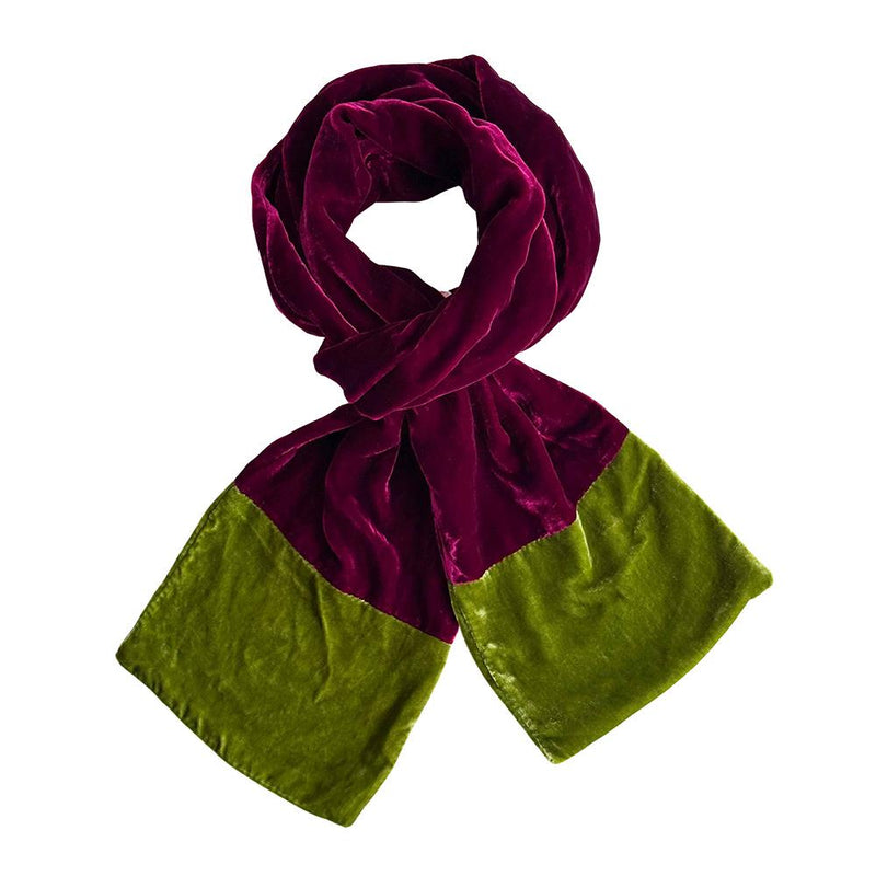 Lua - 2 Tone Velvet Scarf - Contrast Ends - 160x17cms - Various