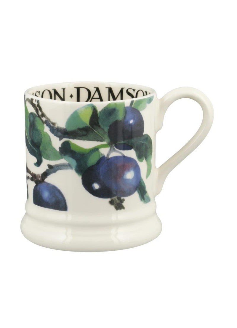 Emma Bridgewater - Half Pint Mug (300ml/1/2pt) - 9.3x8.2cms - Trees & Leaves - Damsons