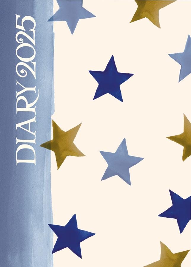 Emma Bridgewater - 2025 A6 Week To View Diary - Blue & Gold Stars/Time To Shine