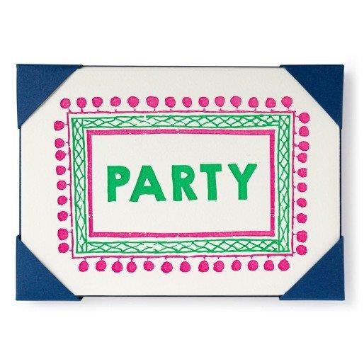 Party Notecards - 5 Letterpress Notecards & Envelopes