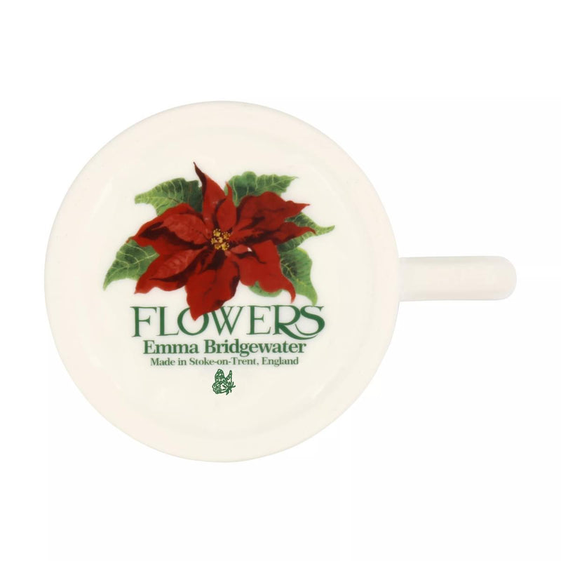 Emma Bridgewater - Half Pint Mug (300ml/1/2pt) - 9.3x8.2cms - Flowers - Christmas Poinsettia