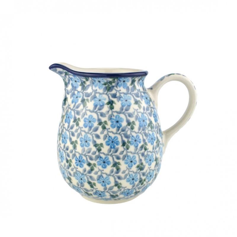 Creamer Milk Jug - Blue Flowers - 350ml - B84-1991X - Polish Pottery