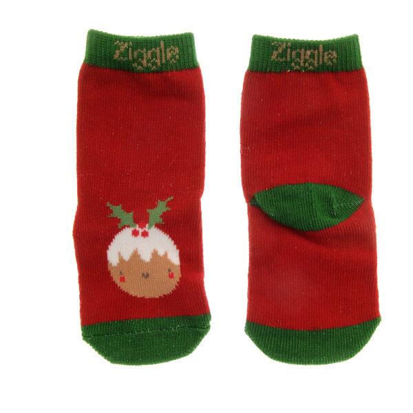 Christmas Pudding & Socks - Newborn Baby Leggings - 6-12 Months - Ziggle