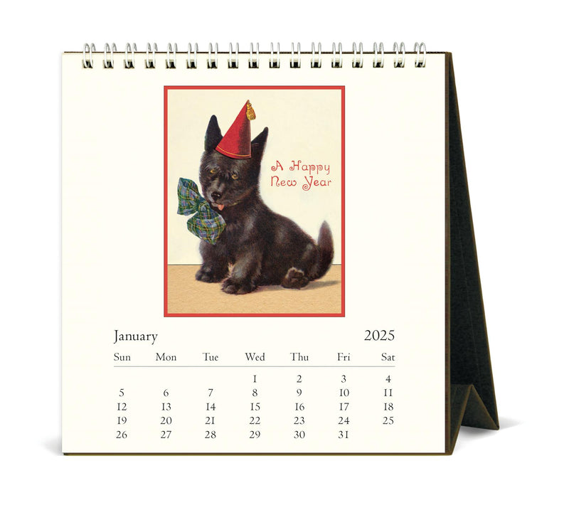 Cavallini - 2025 Desk Calendar - 6 x 6.5ins - Vintage Dogs