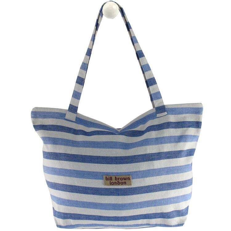 Bill Brown Bags - Lucy Handloom - Zipped Bag - Fits A4 Files - Shades of Blue & Cream BB13 49x32x16cms