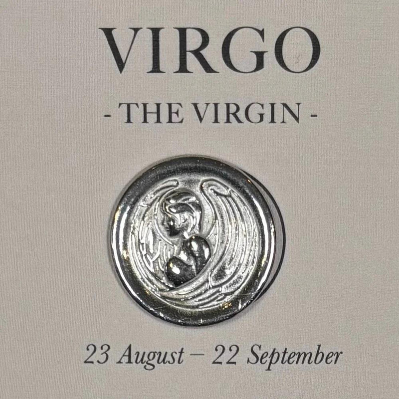 Virgo The Virgin (23 Aug - 22 Sept) - Zodiac Lucky Pocket Charm - Pewter Token - Compton & Clarke