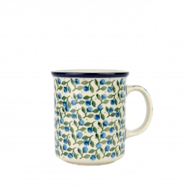 Classic Straight Sided Mug - Blue Berries - 270ml - 0236-1658X - Polish Pottery