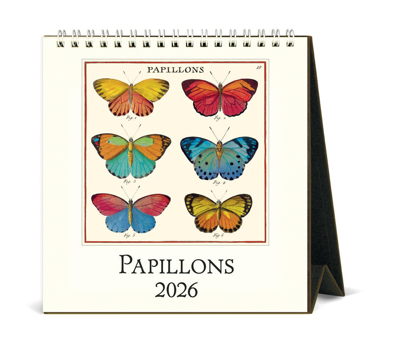Cavallini - 2026 Desk Calendar - 6 x 6.5ins - Butterflies/Les Papillons