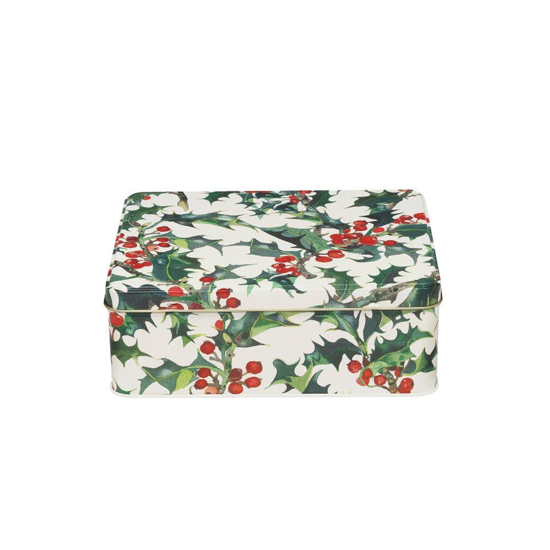 Emma Bridgewater - Deep Rectangular Storage Tin - Christmas Holly 19.5x15x7.5cms