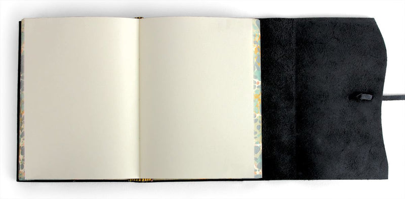 Cavallini - Leather Softbound Roma Lussa Journal - Black - 6x8.5ins - 416 pages