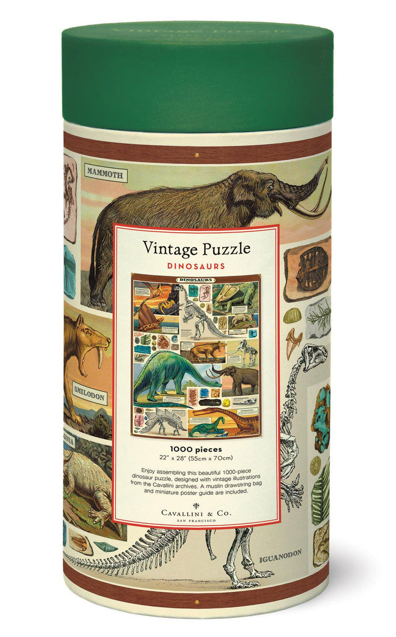 Cavallini - Vintage Jigsaw Puzzle - 1000 Pieces - 55x70cms - Dinosaurs