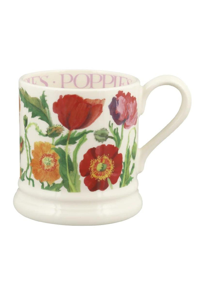 Emma Bridgewater - Half Pint Mug (300ml/1/2pt) - 9.3x8.2cms - Flowers - Poppies