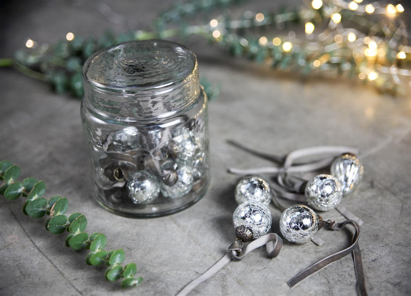 Adisa Baubles Jar - Antique Silver - Set of 16 - AJ0301 - Nkuku