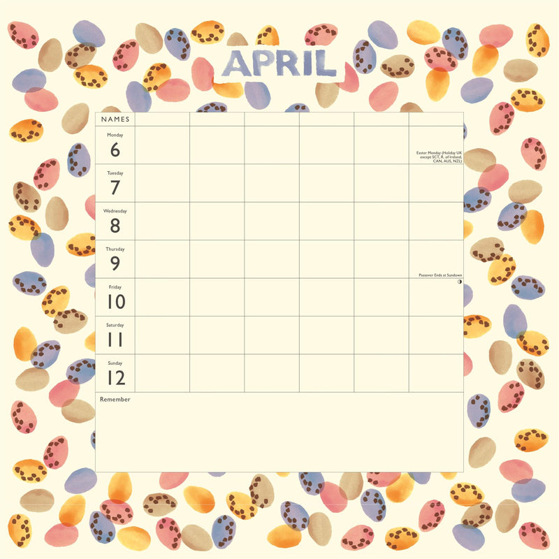 Emma Bridgewater - 2026 Family Wall Calendar - Week To View/6 Columns - Fruits & Flowers