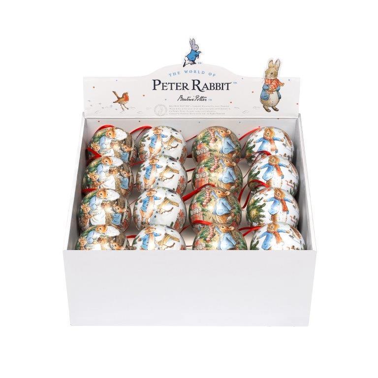 Peter Rabbit - Christmas Celebration Fillable Bauble Tins - Sold Individually