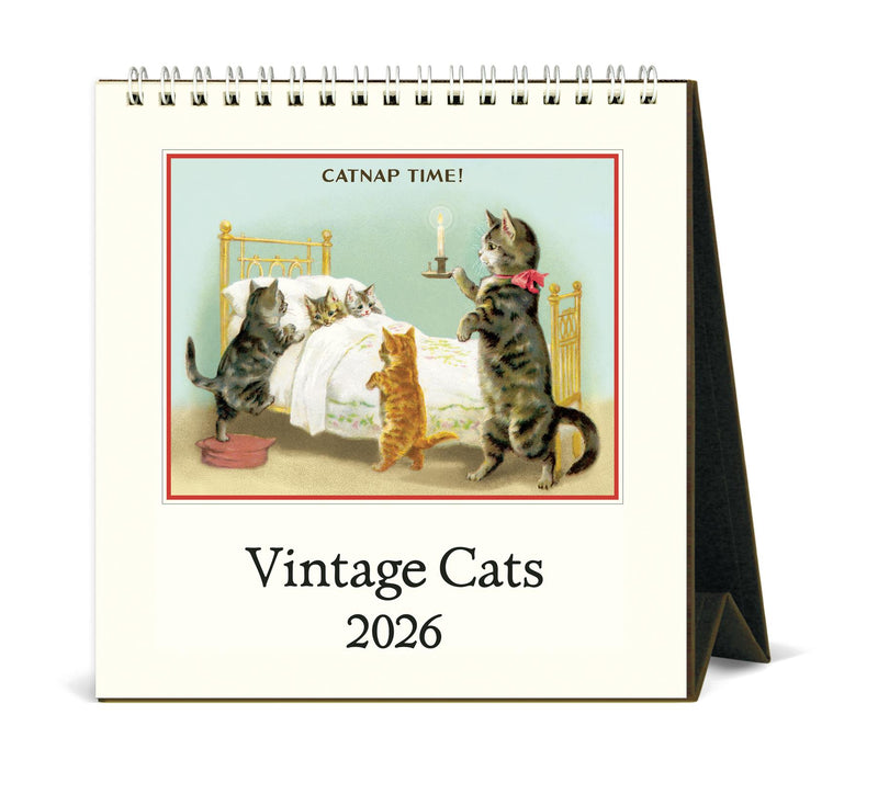 Cavallini - 2026 Desk Calendar - 6 x 6.5ins - Vintage Cats