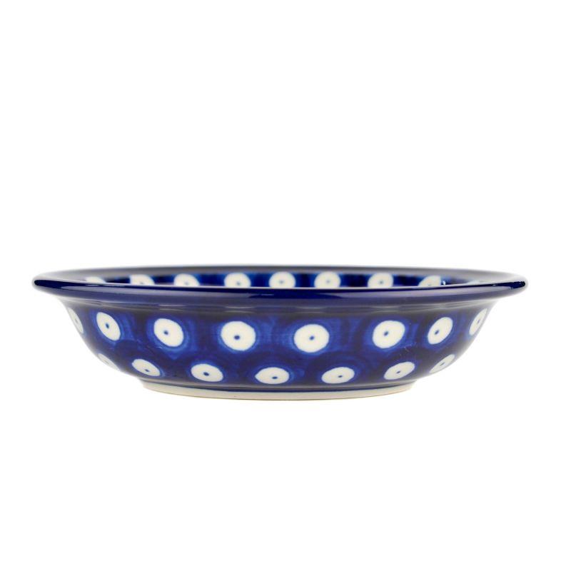 Soap Dish With Holes - Daisies & Blue Spots - 0879-0377EX - Polish Pottery