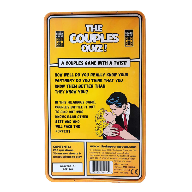 The Couples Quiz Game In A Tin - The Hilarious Game For Competitive Couples