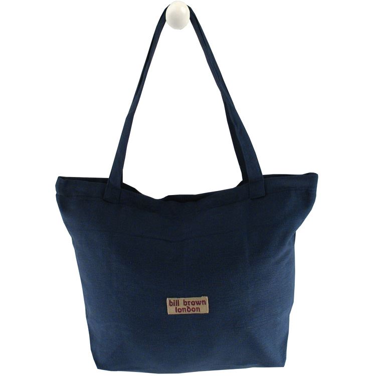 Bill Brown Bags - Lucy Handloom - Zipped Bag - Fits A4 Files - Navy 49x32x16cms