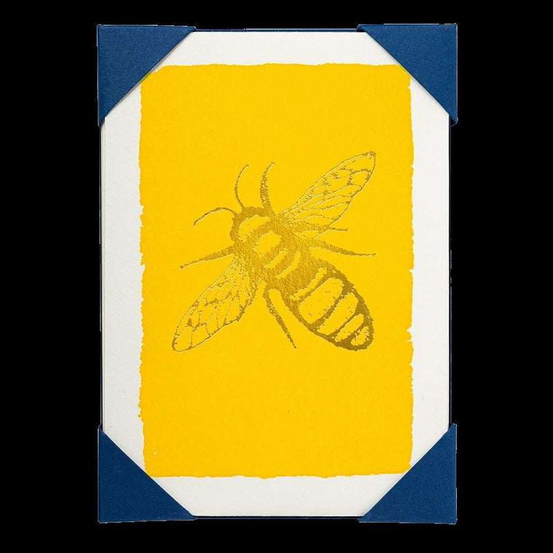 Gold Bee - 5 Letterpress Notecards & Envelopes - Archivist Letterpress