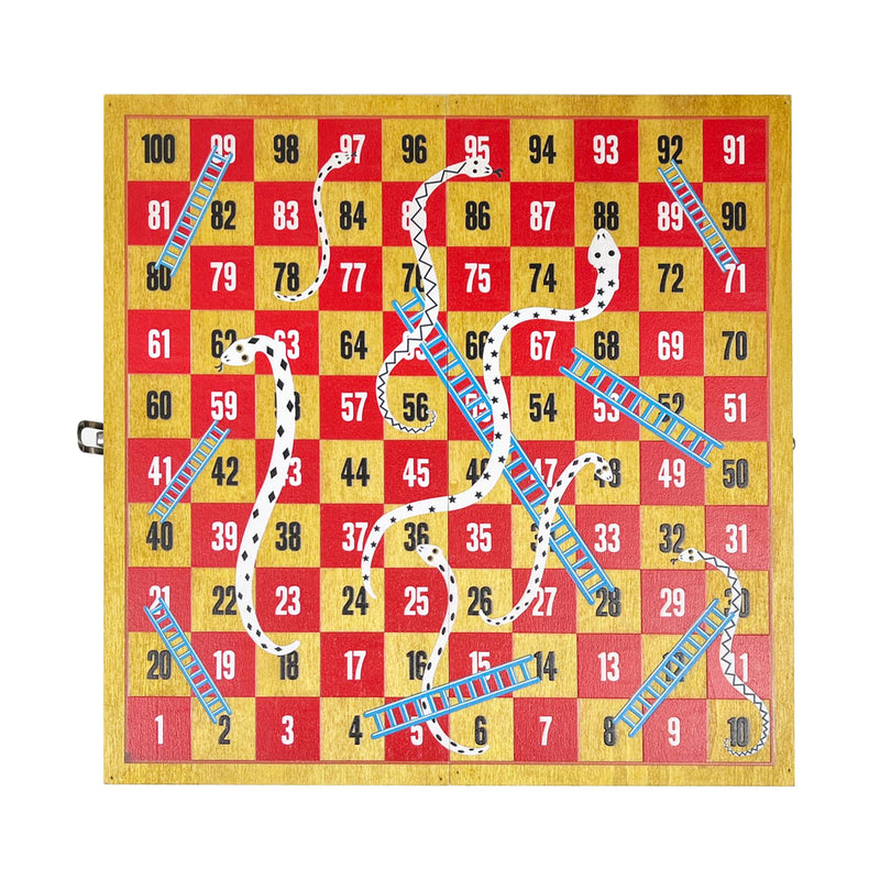 Snakes & Ladders Set - Wooden Board & Pieces - Lagoon Group