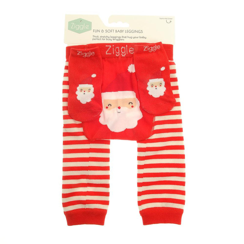 Santa Leggings & Socks - Newborn Baby Leggings - 0-6 Months - Ziggle