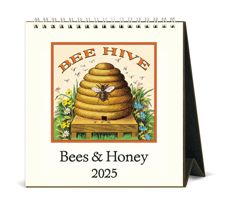 Cavallini - 2025 Desk Calendar - 6 x 6.5ins - Bees & Honey/Bee Hive