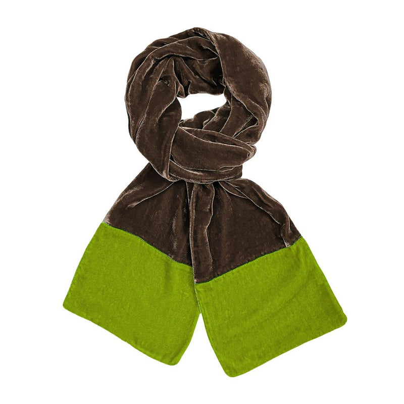 Lua - Velvet Scarf With Contrast Ends - 160x17cms