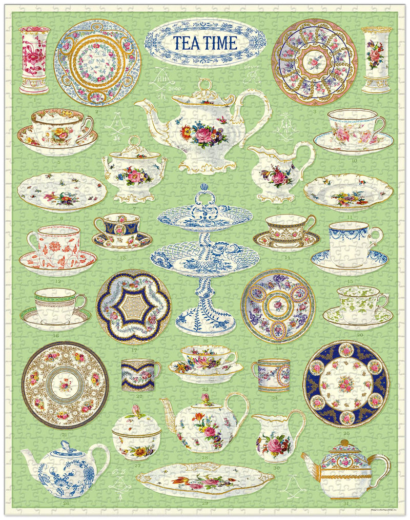 Cavallini - Vintage Jigsaw Puzzle - 1000 Pieces - 55x70cms - Tea Time