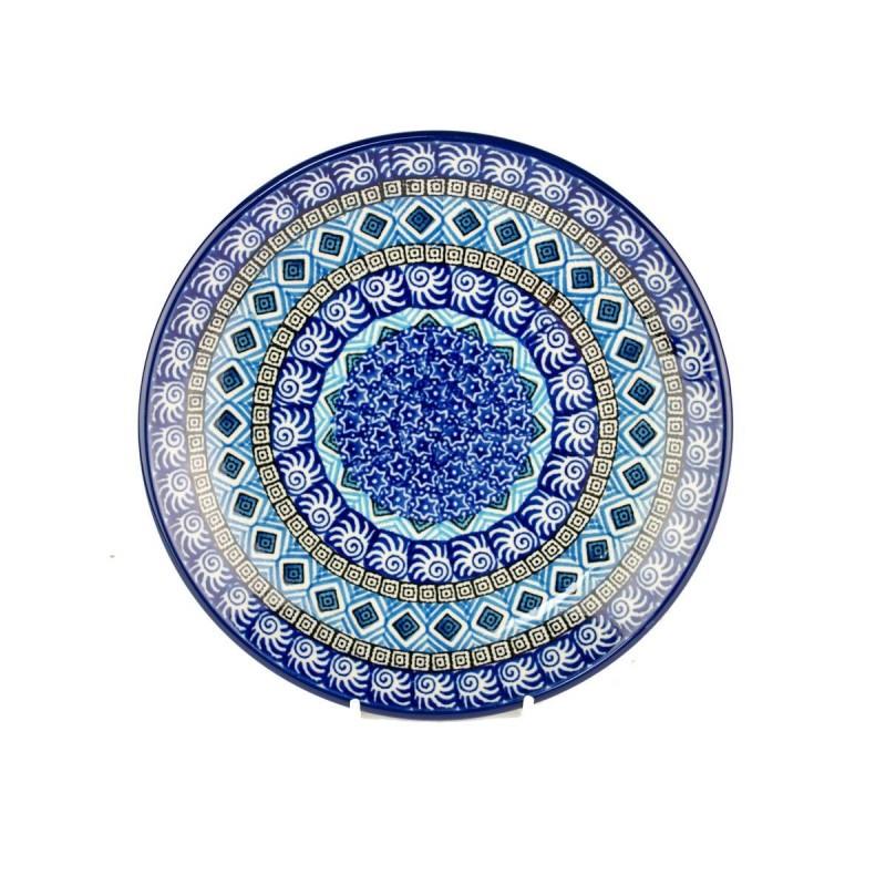 Breakfast/Side Plate - Blue Mosaics - 20cms - 0086-1917X - Polish Pottery