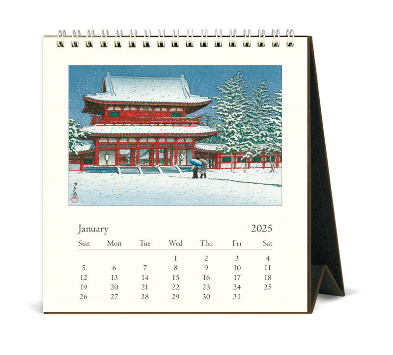 Cavallini - 2025 Desk Calendar - 6 x 6.5ins - Japanese Woodblocks