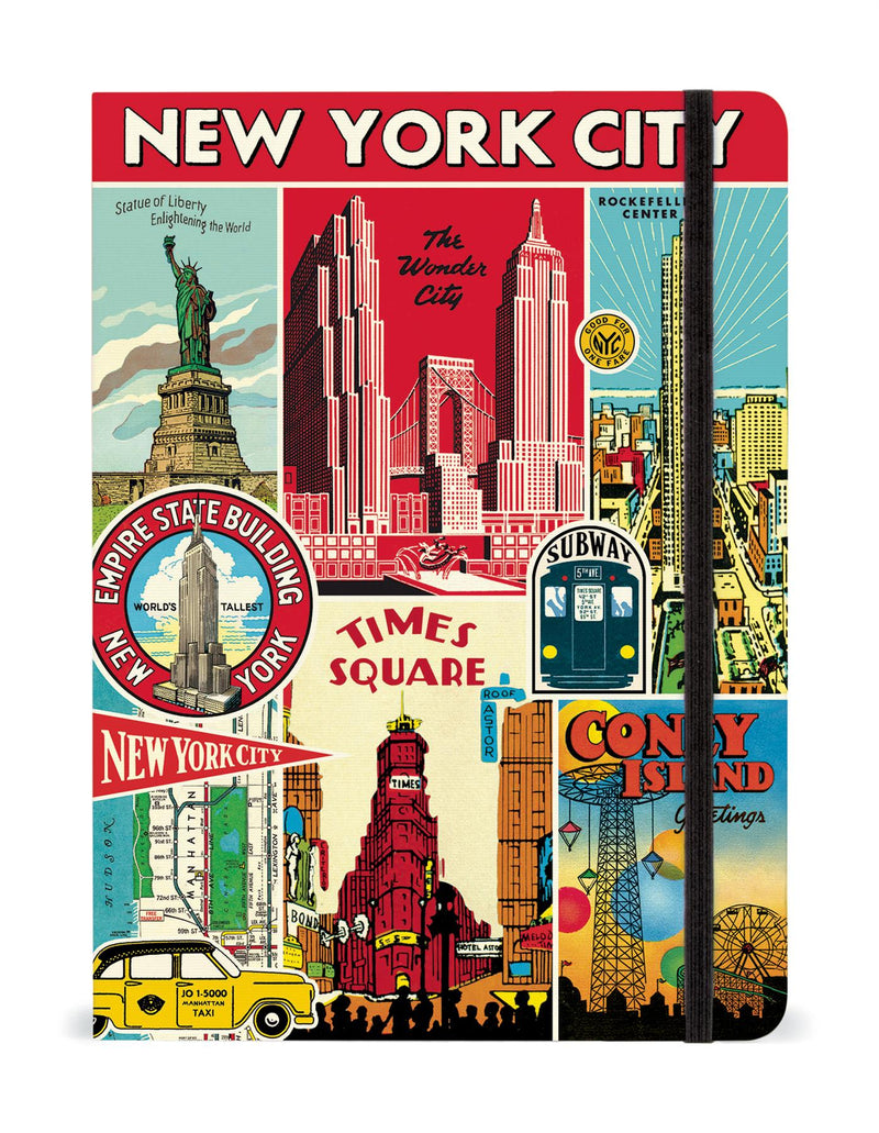 Cavallini - Large Lined Notebook 6x8ins - New York City Images - 144 Pages With Elastic Enclosure
