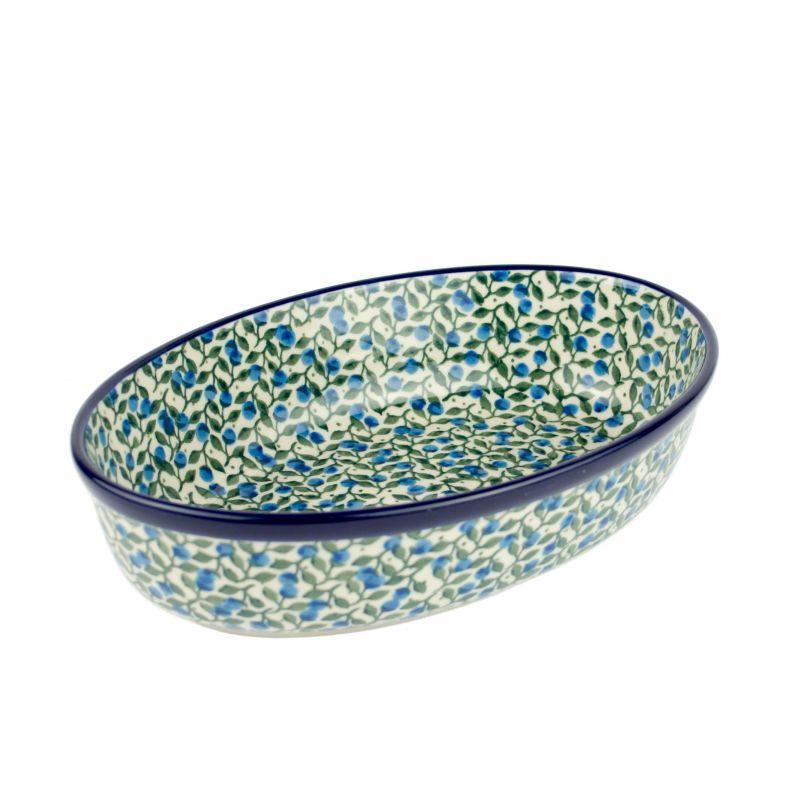 Oval Dish - Blue Berries - 16 x 24 x 6cms - 0299-1658X - Polish Pottery
