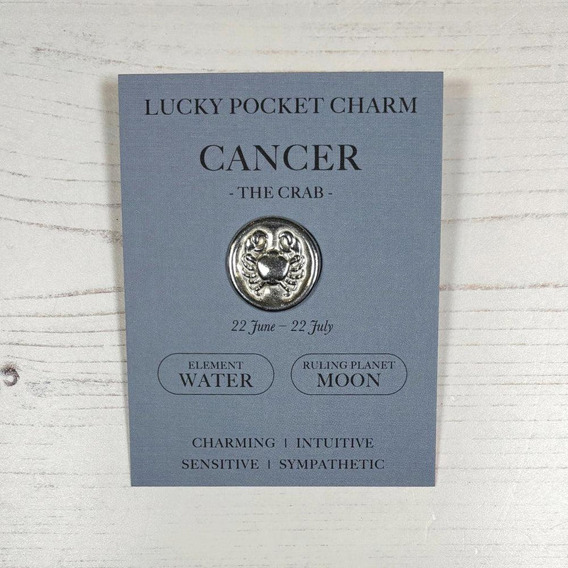 Cancer The Crab (22 June - 22 July) - Zodiac Lucky Pocket Charm - Pewter Token - Compton & Clarke