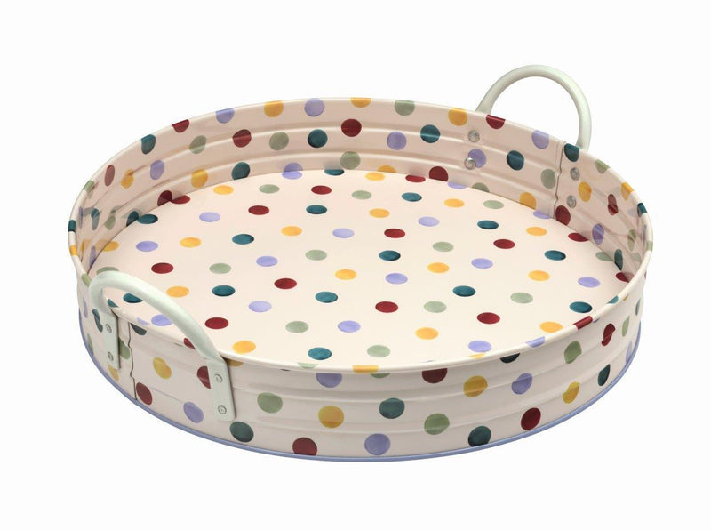 Emma Bridgewater - Large Deep Round Tin Tray With Handles - Polka Dots